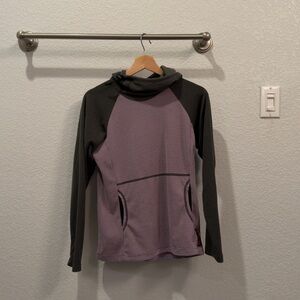 Melanzana Waffle Hoodie in Dusty Lavender & Charcoal